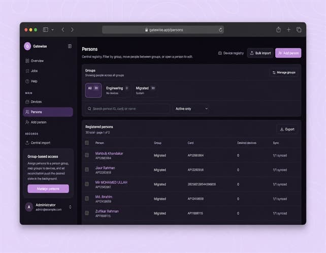 Gatewise screenshot